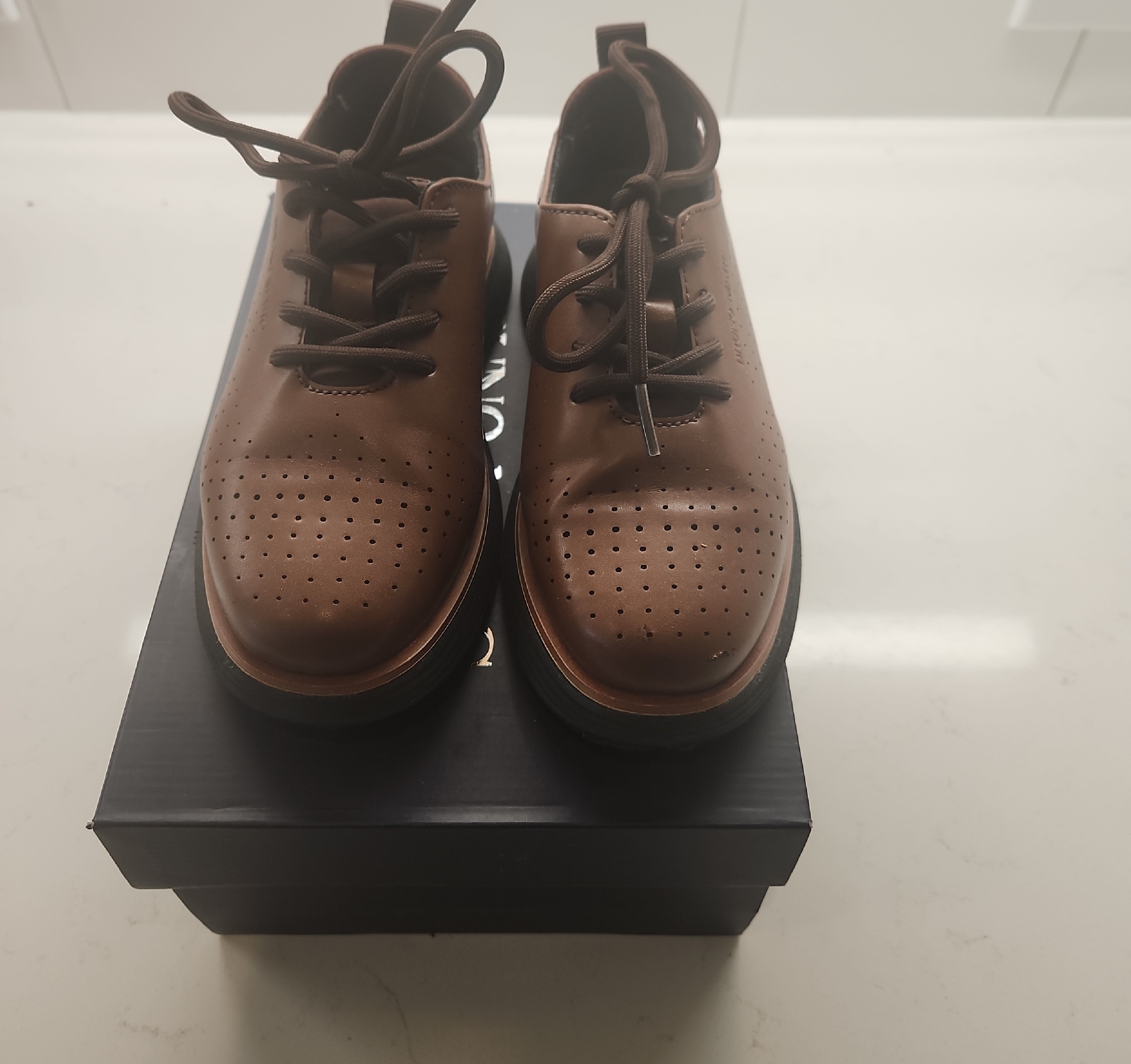 Classic Brown Boys Dress Shoes